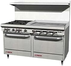Southbend S60AC-3GR S-Series 60" Gas Restaurant Range w/ (4) Open Burners, 36" Right Griddle, (1) Convection Oven & (1) Cabinet Base