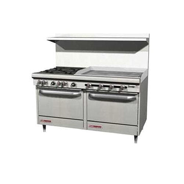 Southbend S-Series 60" Gas Restaurant Range w/ (2) Open Burners by SOUTH BEND – 3.9 gallons, Iron, Model S60AA-4GR