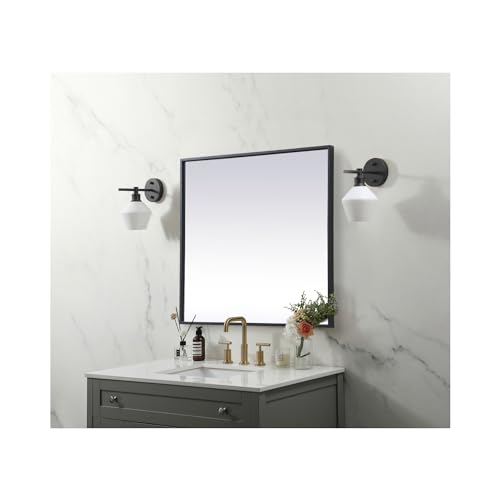 Elegant Decor Black / 24"L x 24"W / Modern Wall-Mounted Mirrors