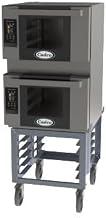 Cadco Bakerlux Touch Heavy-Duty Convection Oven, Electric, Double Stack Half Size with Stand