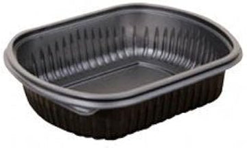 32 oz. Black Base Mealmaster Microwaveable Plastic Container - 250 per case