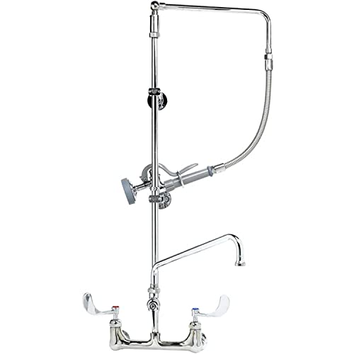 B-2466 Pre-Rinse Overhead Swivel Arm Add-On Faucet with 12-Inch Swing Nozzle Ceramic Cartridges by T&S Brass – 28"L x 12.25"W x 34.5"H, Brass, Multicolor, Model B2466