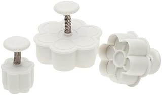 Ateco Daisy Plunger Cutters, Set of 3 Sizes, for Cutting Decorations & Direct Embossing, Spring-loaded Handle, Food Safe Plastic