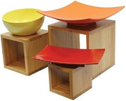 TableCraft WBAM3 Barclay Riser Set, 3 Piece, Includes (1) Each, 5", 7" & 9" Squares, Bamboo
