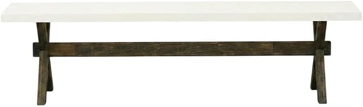 Furnifact Solid Wood Dining Bench with X-Style Base, Wooden Bench Seat for Dining Table, Kitchen Nook or Banquette Seating