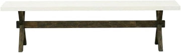 Furnifact Solid Wood Dining Bench with X-Style Base, Wooden Bench Seat for Dining Table, Kitchen Nook or Banquette Seating