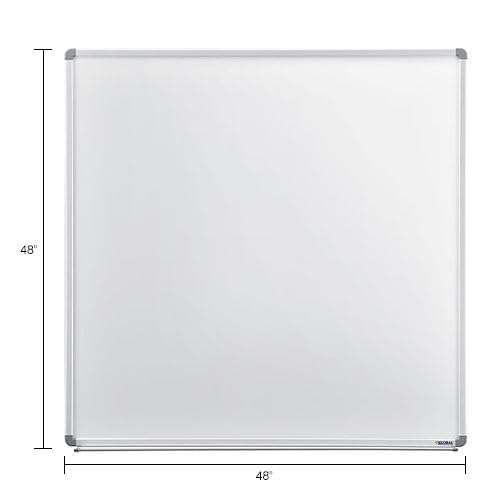 48" W x 48" H Magnetic Whiteboard by Global Industrial – 48"W x 48"H, Aluminum, White, Model 695756