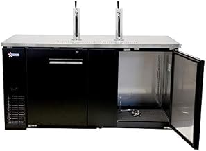 Omcan 50068 69-INCH DOUBLE SOLID DOOR BEER BOTTLE DISPENSER WITH TWO TAPS AND 23.3 CU. FT. CAPACITY