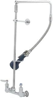 T&S Brass B-0131-CR-B08C Pre-Rinse Units, Includes 8" c/c Wall Mount, Overhead Swivel Arm, B-0108-C, Wall Bracket, 26" Riser, Ceramas