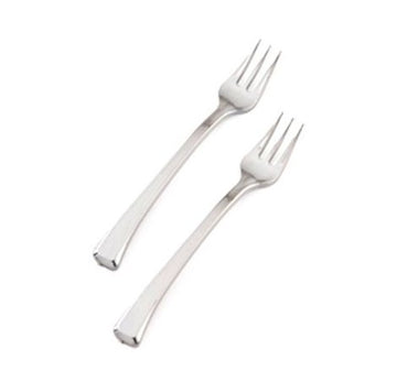EMI-GWFK4 Silver 4" Plastic Tasting Fork - 400 / CS