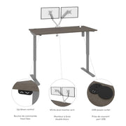 Bestar Bark Grey / 60W x 30D / Modern Monitor Stands