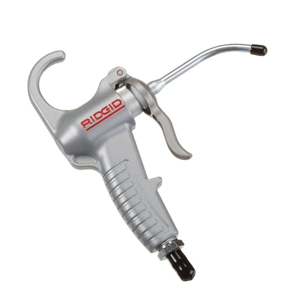 No.4 Hand Operated Oiler Pump Gun by RIDGID – Small, Steel, Silver, Model 72332