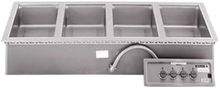 Wells MOD-400TDM/AFS Top-Mount Built-in Electric Food Warmer with Wet/Dry Operation, Auto-Fill, (4) 12" x 20" Pan Opening with Manifolded Drain & Thermostatic Control (Single Control Panel)