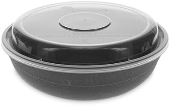 Pactive NV2GRN307B Earthchoice Versa2go Microwaveable Container, 30 Oz, 6.8 X 6.8 X 2.2, Black/clear, Plastic, 150/carton