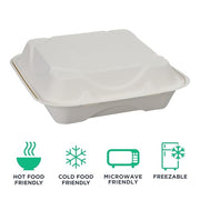 ECO PRODUCTS 9" x 9" / White / Classic Clamshell Take Out Containers