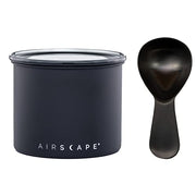 Airscape Stainless Steel Coffee Canister & Scoop Bundle | Dry Goods Storage by Planetary Design – Small, 250 milliliters, Stainless Steel, Black
