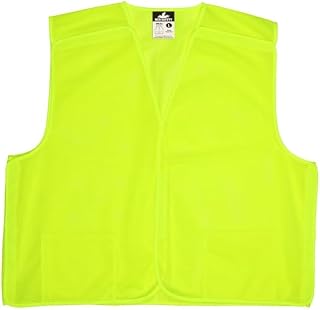 MCR Safety Safety Vest,Hi-Viz Lime,XL VMLBAXL - 1 Each