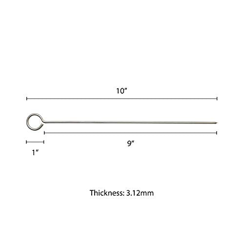 Thunder Group 10 Inch, Round / Silver / 1 Barbecue Skewers