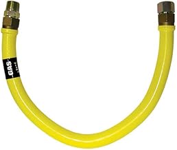 BK Resources BKG-GHC-7536 3/4" Diameter Stainless Steel Gas Hose w/ Stainless Steel Radial Wrap & Protective Translucent Coating, CSA Certified. (36" Length)