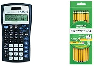 Texas Instruments Scientific Calculator & Ticonderoga Wood-Cased Pencils, 10 Count Bundle