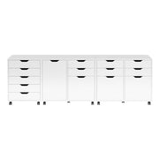 Winsome White / 3 Doors, 12 Drawers / Transitional Storage Cabinets
