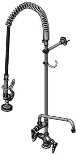 T&S Brass B-0113-A12B-TEE Easy Install Pre-Rinse Unit includes 12" Nozzle, B-0107, Wall Bracket, Accessory Fitting Tee