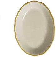 CAC China Seville 11 5/8 inch White with Black Band Platter 12 Ct