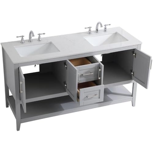 Elegant Decor 60" - Double / Grey / Traditional Bathroom Vanities