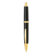 Capless Medium Retractable Fountain Pen with Gold Trim by PILOT – 1 Count (Pack of 1), Metal, Black, Model 604100101