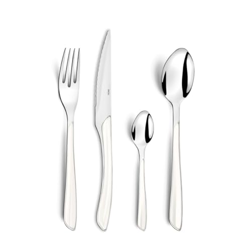 Amefa 16 Piece Cutlery Set for 4 People / White / Modern Flatware Sets