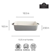 10 Strawberry Street Gray / 10" & 8" / Square Bake & Serve Sets