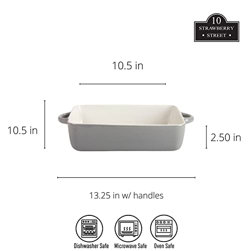 10 Strawberry Street Gray / 10" & 8" / Square Bake & Serve Sets