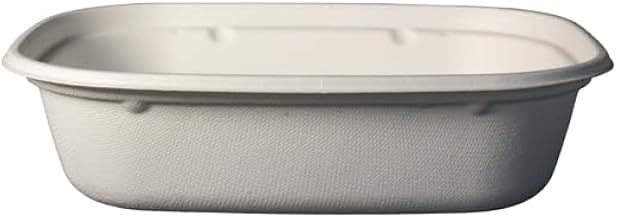 KITCH24/7 Rectangle Molded Fiber Bowl, 32 Ounce, White, 200 Count