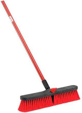Libman 3136000 Push Broom with Resin Block - 18 in. - Medium-Duty Bristles - 804 - Pack of 4 - Red