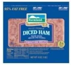 Farmland Water Added Diced Ham, 1 Pound - 12 per case.