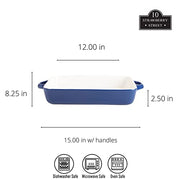 10 Strawberry Street Blue / 12" & 9.5" / Rectangle Bake & Serve Sets