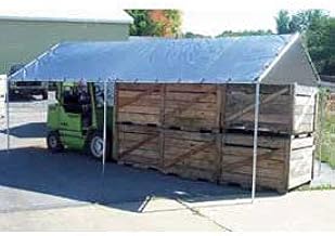 17'7" W x 29'9" L Canopy, Silver Tarp, 17 Gauge Heavy Duty Frame