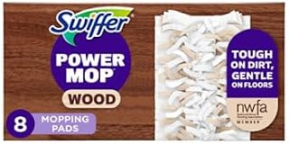 Swiffer Powermop Wood Mopping Pad Refills For Floor Cleaning, 8 Count