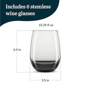 Libbey Classic Smoke 6 (15.25 oz) / 15.3 Ounces / Modern Wine Glasses