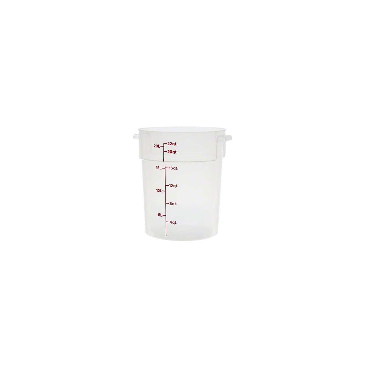 (RFS22PP190) 22 qt Round Graduated Food Storage Container - Camwear® by Cambro – 22-Quart, 20.82 liters, Plastic, Translucent, Pack of 6
