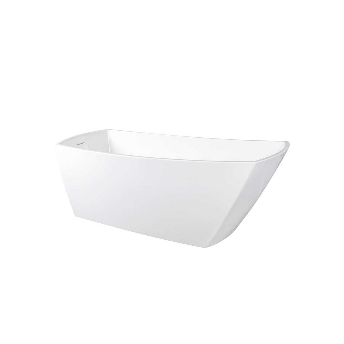 67" Soaking Single Slipper Bathtub - Glossy White/Black by Elegant Kitchen and Bath – Acrylic, White, Model BT21267GW-MBK