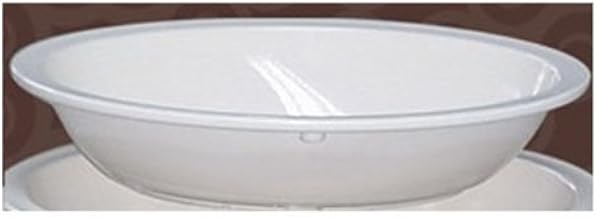 Yanco NS-064W Nessico Oval Bowl, 64 oz Capacity, 11.75" Length, 8.25" Width, 2.75" Height, Melamine, White Color, Pack of 24