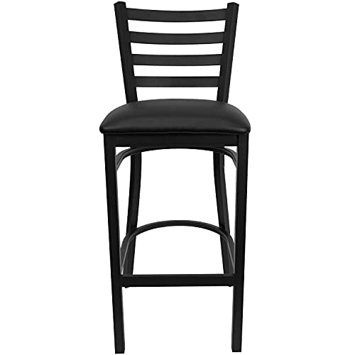 Flash Furniture Black Vinyl Seat/Black Metal Frame / Set of 1 / Contemporary Barstools