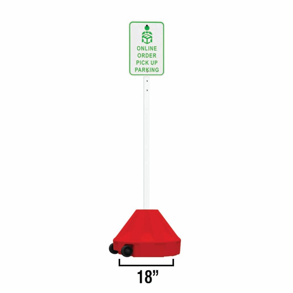 Roll-A-Post Portable Sign Post with 60" Power Post Plastic Signpost by Plasticade – Red