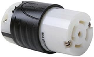 Legrand Pass & Seymour L2230C Turnlok Industrial Spec Grade Locking Connector, 30 Amp 3 Phase 277/480V, NEMA L22-30R, Black/White (1 Count)