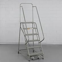 EGA L008 Industrial Rolling Ladder 6-Step, 20" Wide Perforated, Gray, 450Lb. Capacity