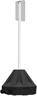 Plasticade Roll-A-Post Portable Sign Post with 60" Power Post Plastic Signpost, Designed for Schools, Sidewalks or Parking Lots, Durable and Resistant to Weathering, Black Base with White Post
