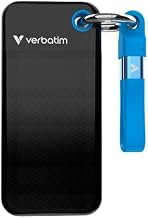Verbatim Pocket SSD 128GB External SSD USB 3.2 Gen 2, up to 1000MB/s Read & Write Portable Hard Drive for PC, Mac & Console, Black/Blue