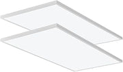 Lithonia Lighting CPANL 2x4 LED Flat Panel Light, 2 ft. by 4 ft. LED Light Panel, Ceiling Lighting Fixture, 3500K/4000K/5000K Switchable CCT, Includes Direct Ceiling Mount Bracket (2-Pack)