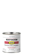 Rust-Oleum Flat White / 8 Fl Oz (Pack of 6) / Brush on Paint Interior & Exterior House Paint